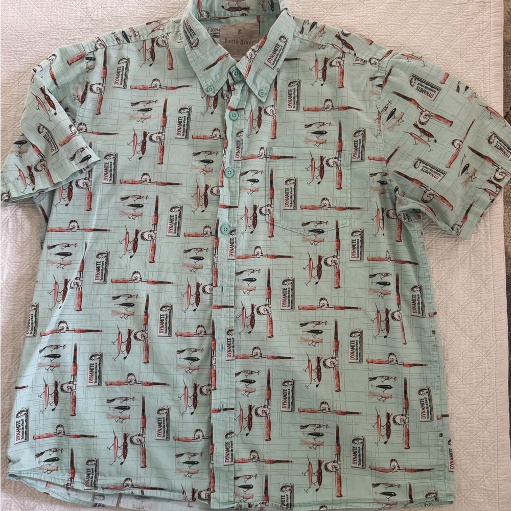 North River Outfitters Men's Patterned Shirt Sz L